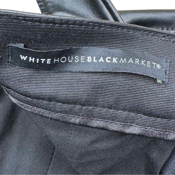 White House Black Market Black Vegan Leather Pants Size 4 E0214 - Picture 6 of 13